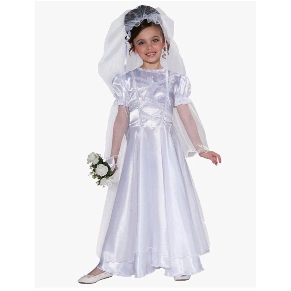 Rubie's Girls Forum Little Bride Wedding Belle Costume Dress and Veil, Med 8-10